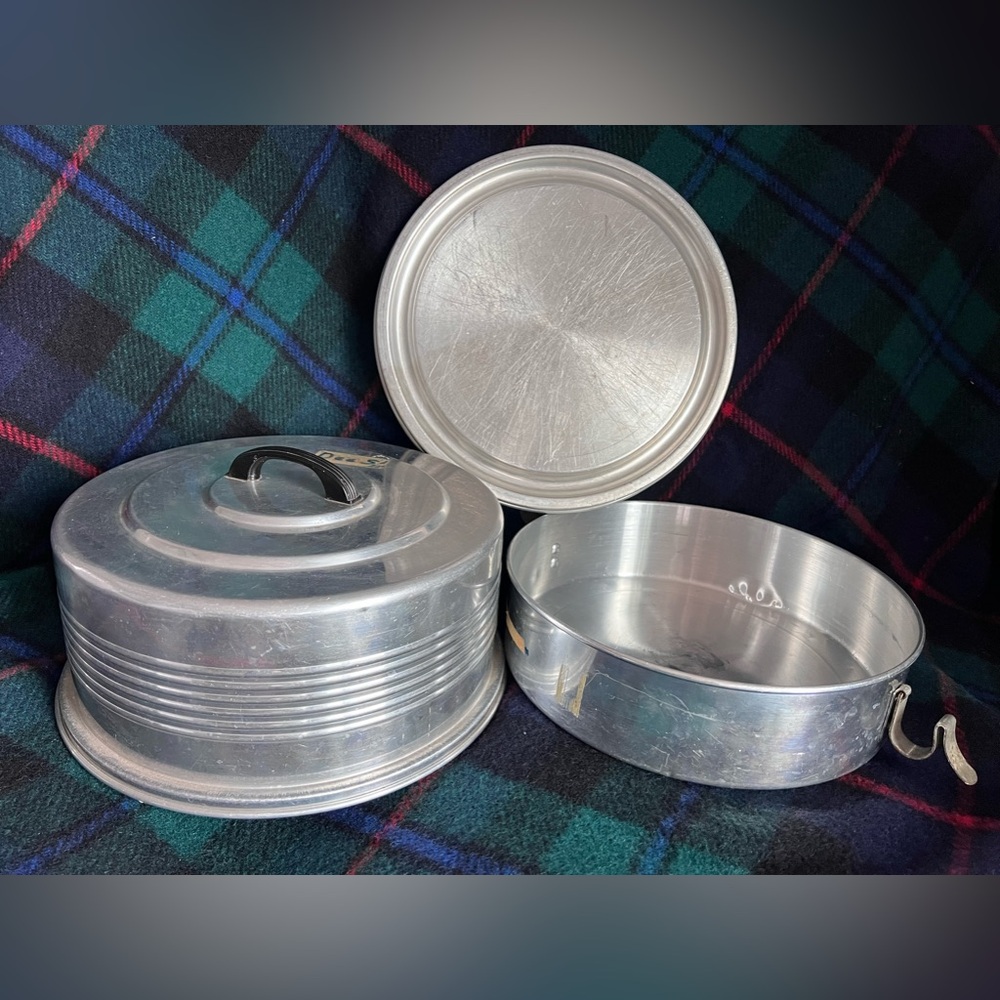 Vintage USA 3pc CAKE Regal CARRIER Aluminum PIE